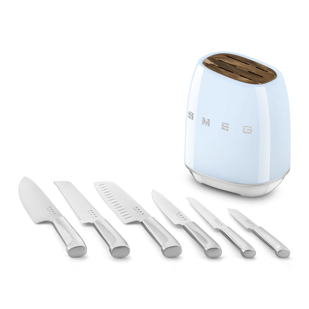 Ceppo portacoltelli e set coltelli Smeg KBSF02PB