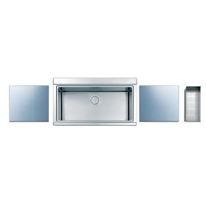 Apell SAG901KIT - Lavello 90x51 a 1 vasca con coperture in vetro - Serie Eleganza