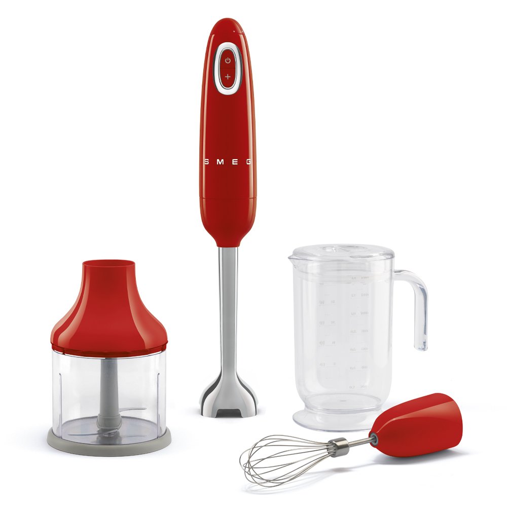 Frullatore a immersione con accessori rosso Smeg HBF03RDEU