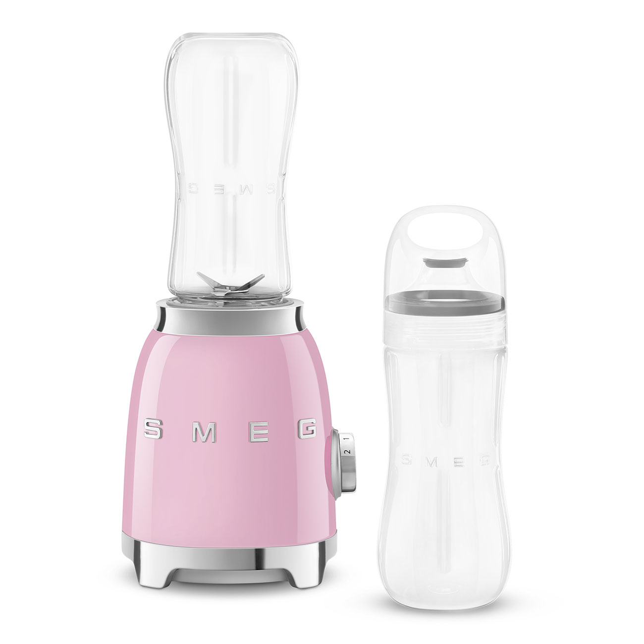 Frullatore compatto smeg rosa PBF01PKEU con bottiglia in Tritan renew