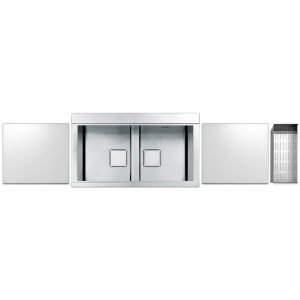 Apell PD862IKITW lavello 2 vasche in acciaio inox con copertura in vetro bianca