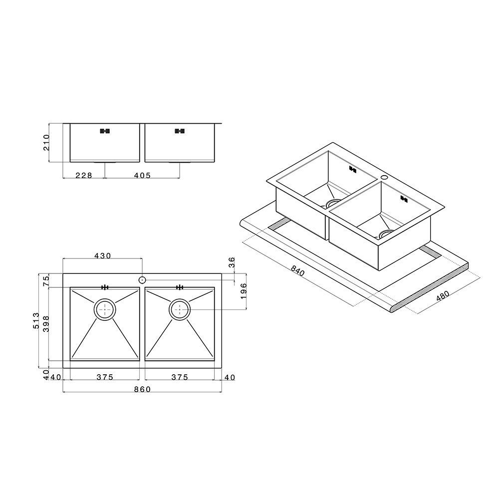 SQ3838ISC disegno tecnico