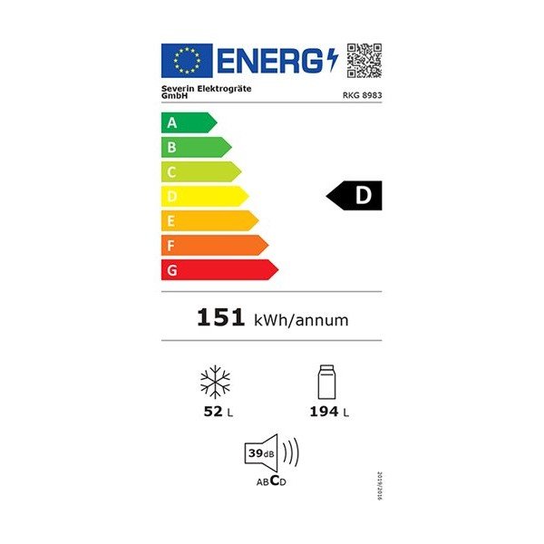 Severin RKG8983 etichetta energetica