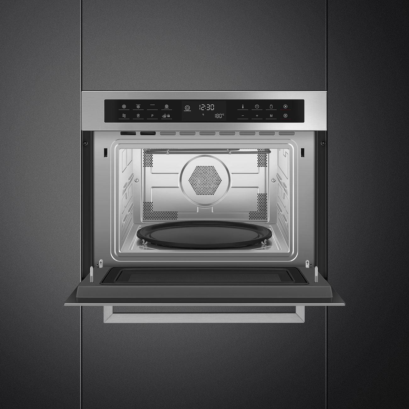 Smeg Smeg SF4400MCX1 forno microonde aperto immagine frontale