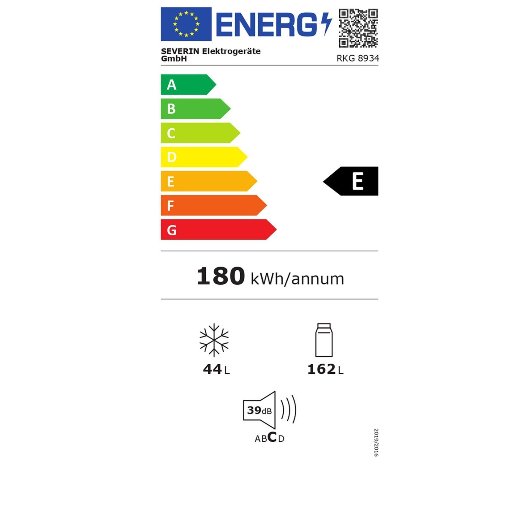 Severin RKG 8934 etichetta energetica