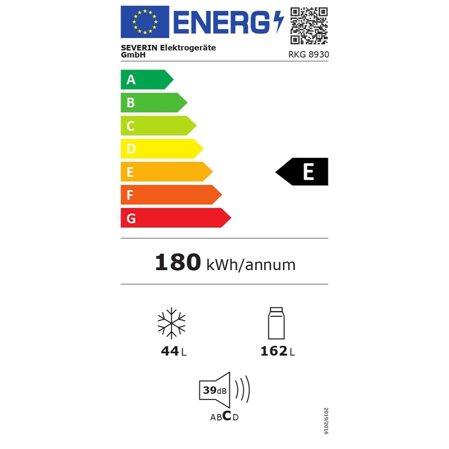 Severin RKG-8930 etichetta energetica