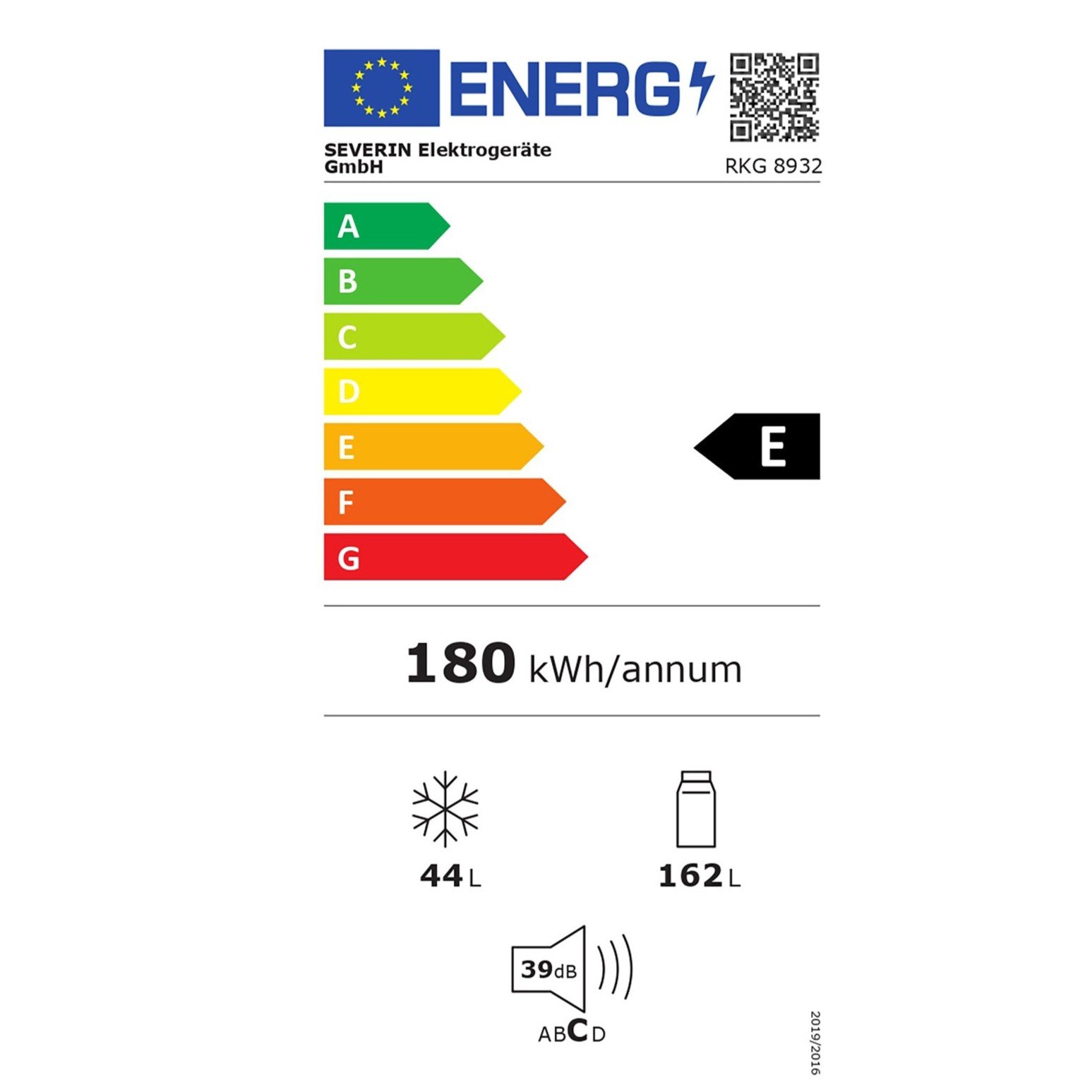 Severin RKG 8932 etichetta energetica
