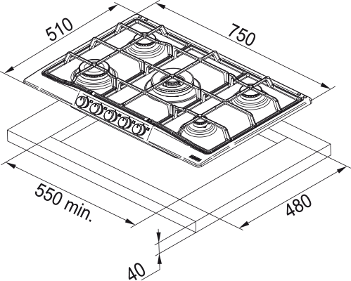 FCH 750 OA disegno tecnico