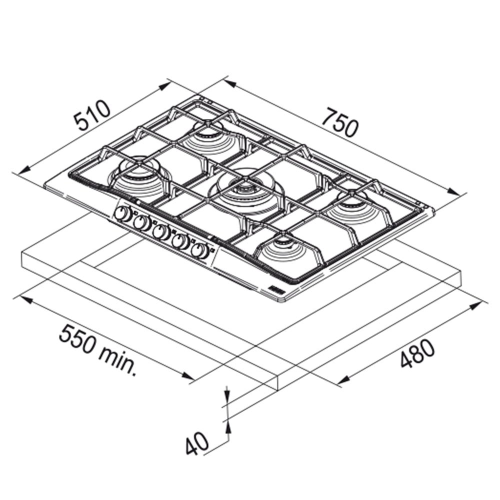 Franke-FCH 750 CO disegno tecnico