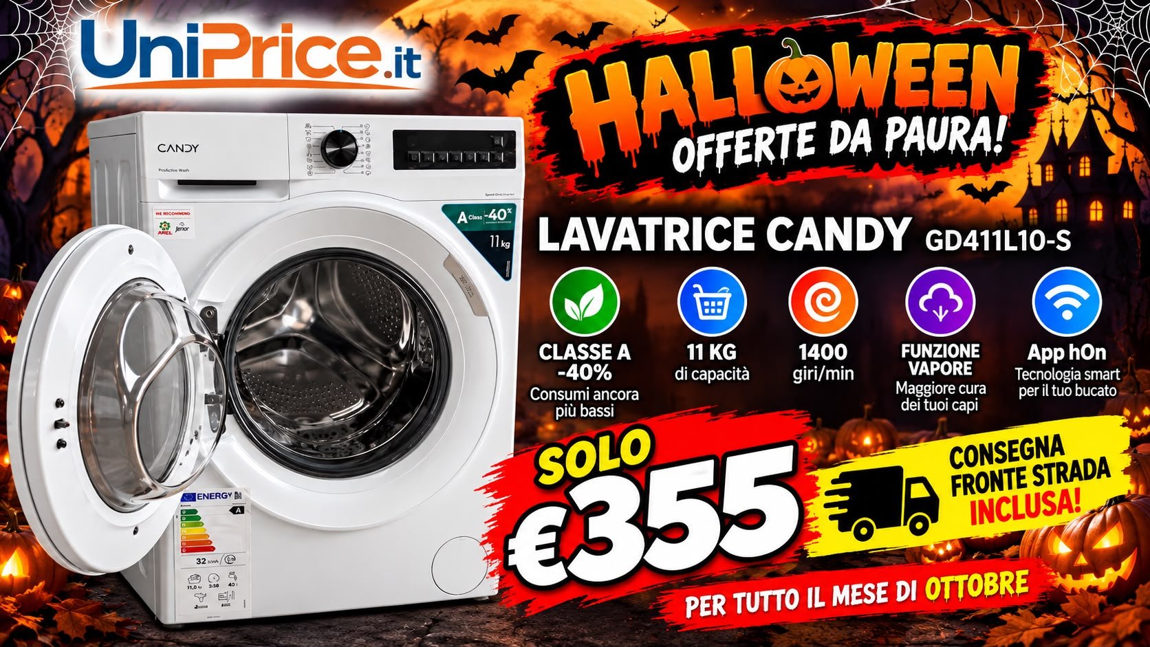 offerta_ottobre Lavatrice Candy GD-411L10-S
